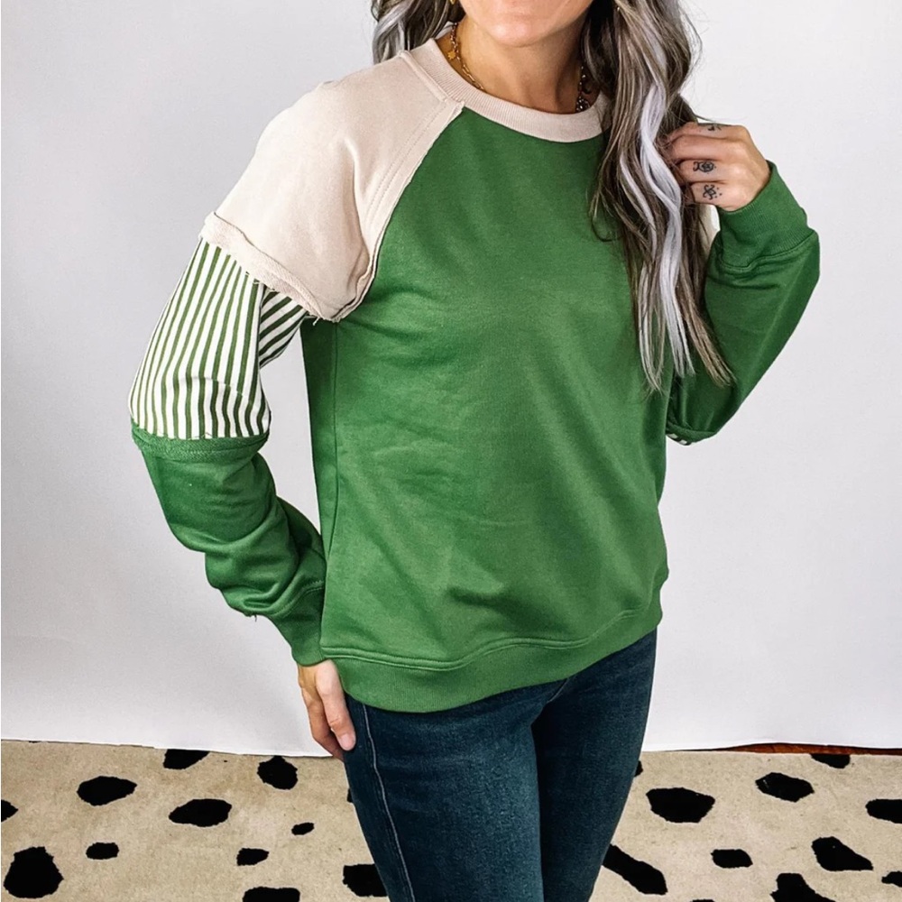 Staccato Green and Cream Sweatshirt